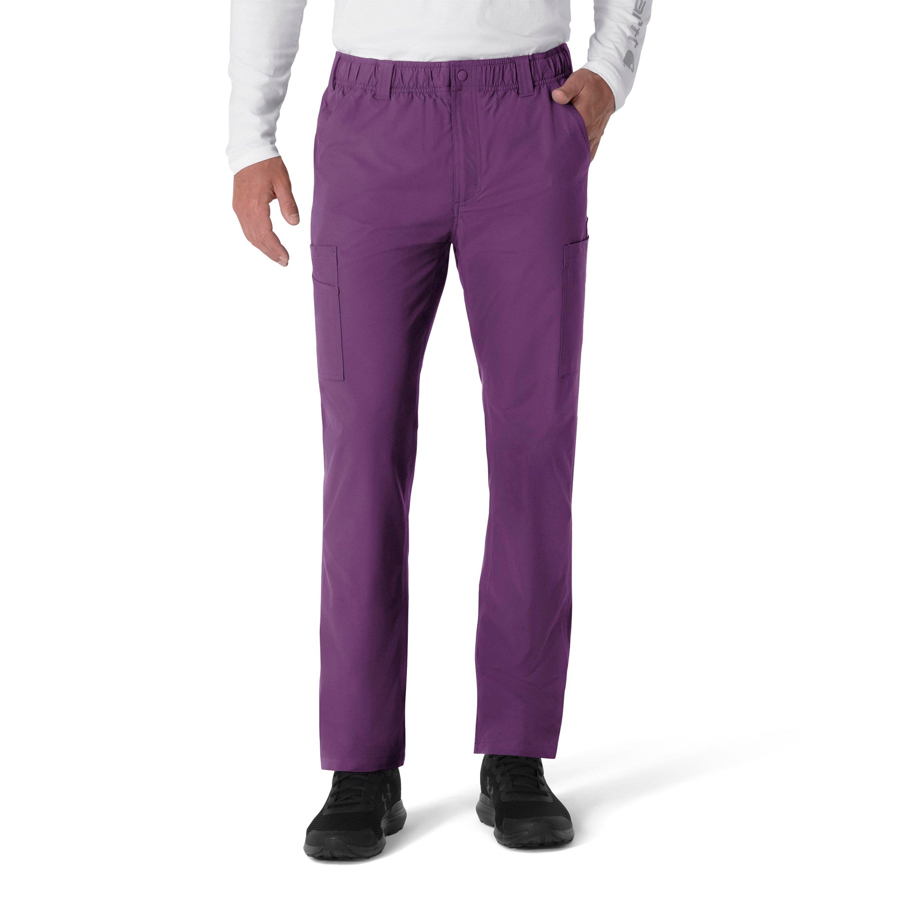 Force Essentials Men's Straight Leg Cargo Scrub Pant Eggplant
