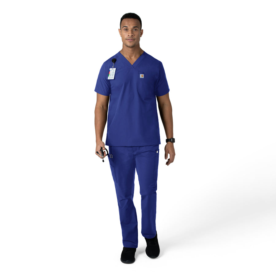 Force Essentials Men's Straight Leg Cargo Scrub Pant Galaxy Blue full scrub set