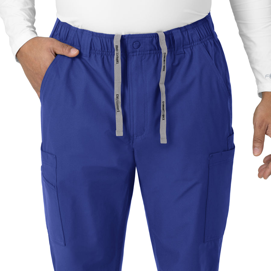 Force Essentials Men's Straight Leg Cargo Scrub Pant Galaxy Blue side detail 2