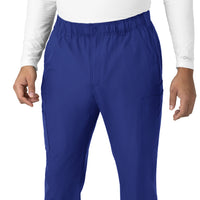 Force Essentials Men's Straight Leg Cargo Scrub Pant Galaxy Blue hemline detail