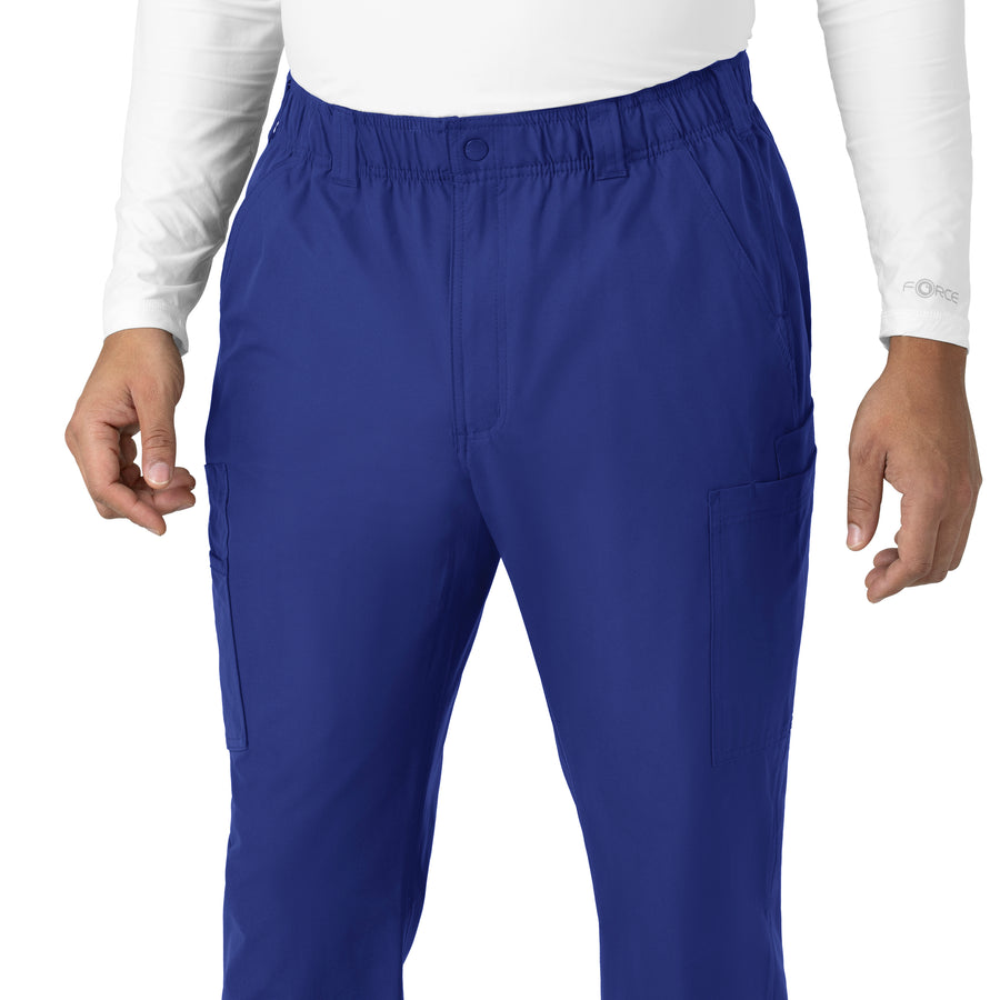 Force Essentials Men's Straight Leg Cargo Scrub Pant Galaxy Blue hemline detail