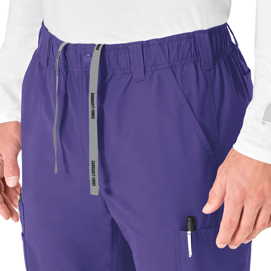 Force Essentials Men's Straight Leg Cargo Scrub Pant Grape front detail