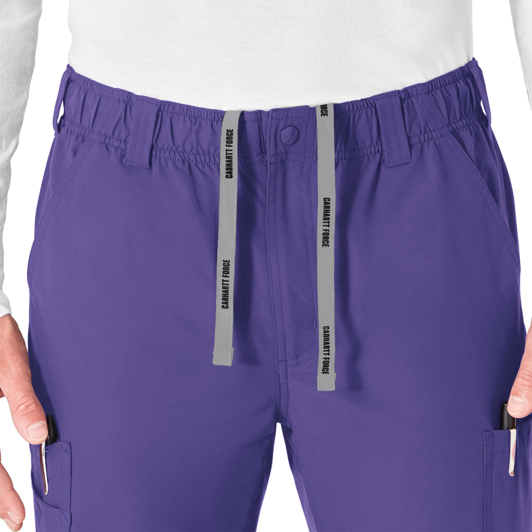 Force Essentials Men's Straight Leg Cargo Scrub Pant Grape side detail 1