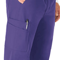 Force Essentials Men's Straight Leg Cargo Scrub Pant Grape hemline detail