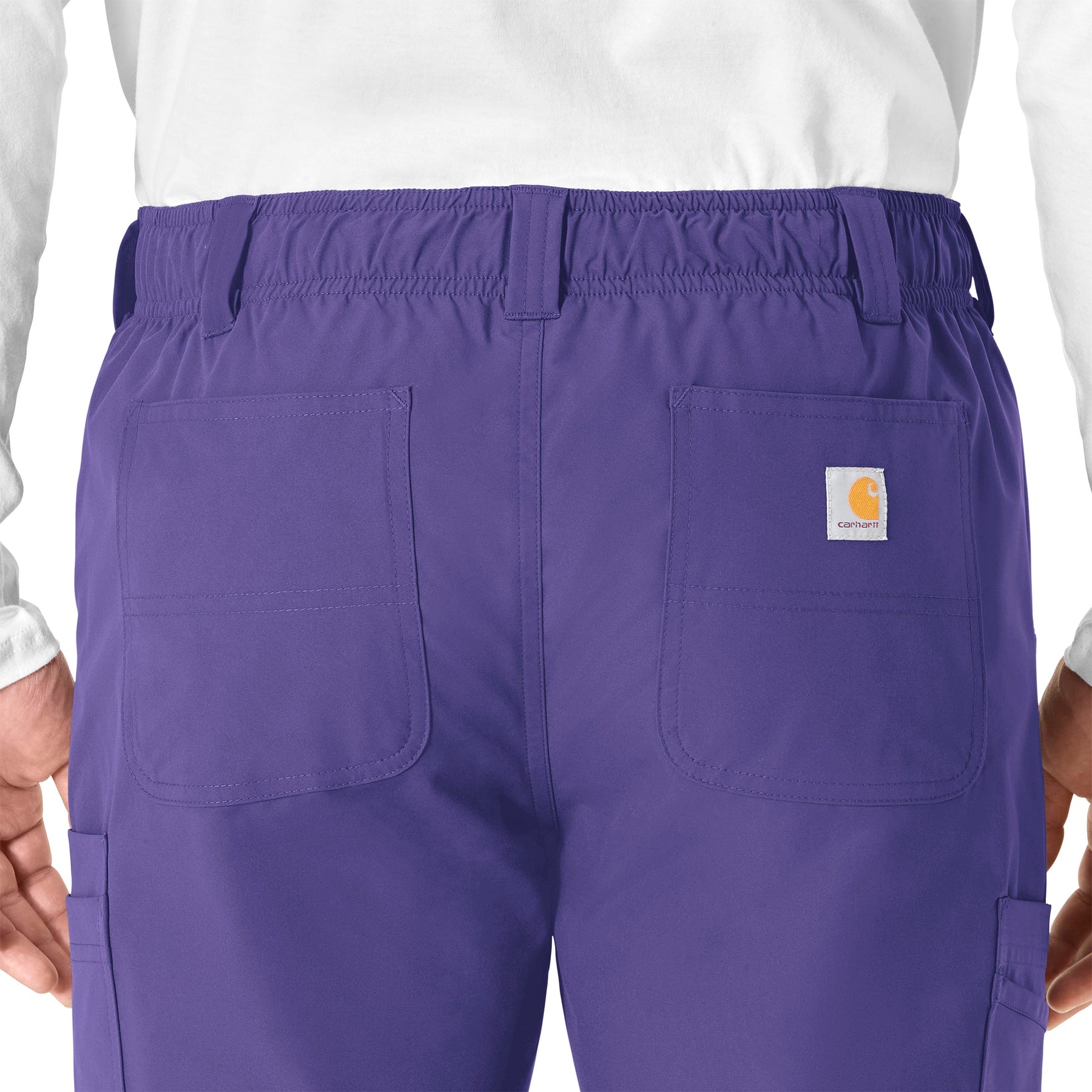 Force Essentials Men's Straight Leg Cargo Scrub Pant Grape back detail