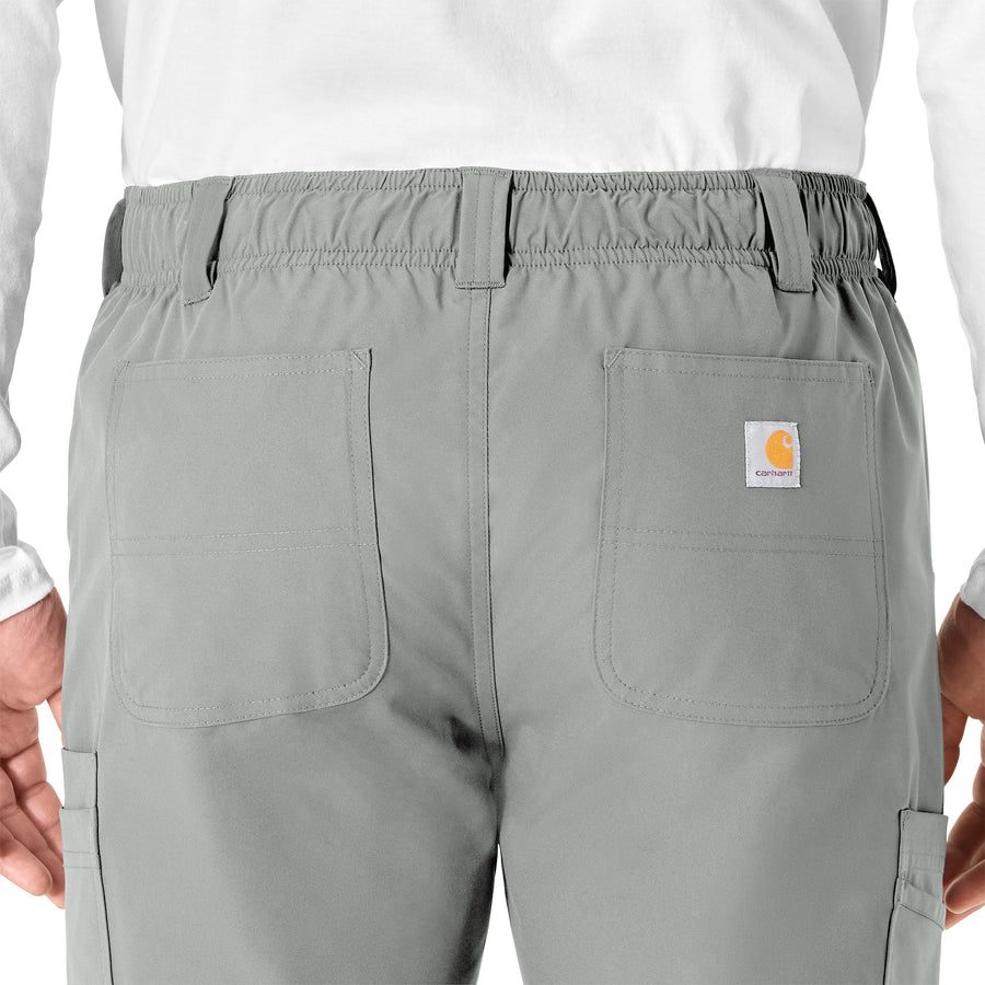 Force Essentials Men's Straight Leg Cargo Scrub Pant Grey back detail