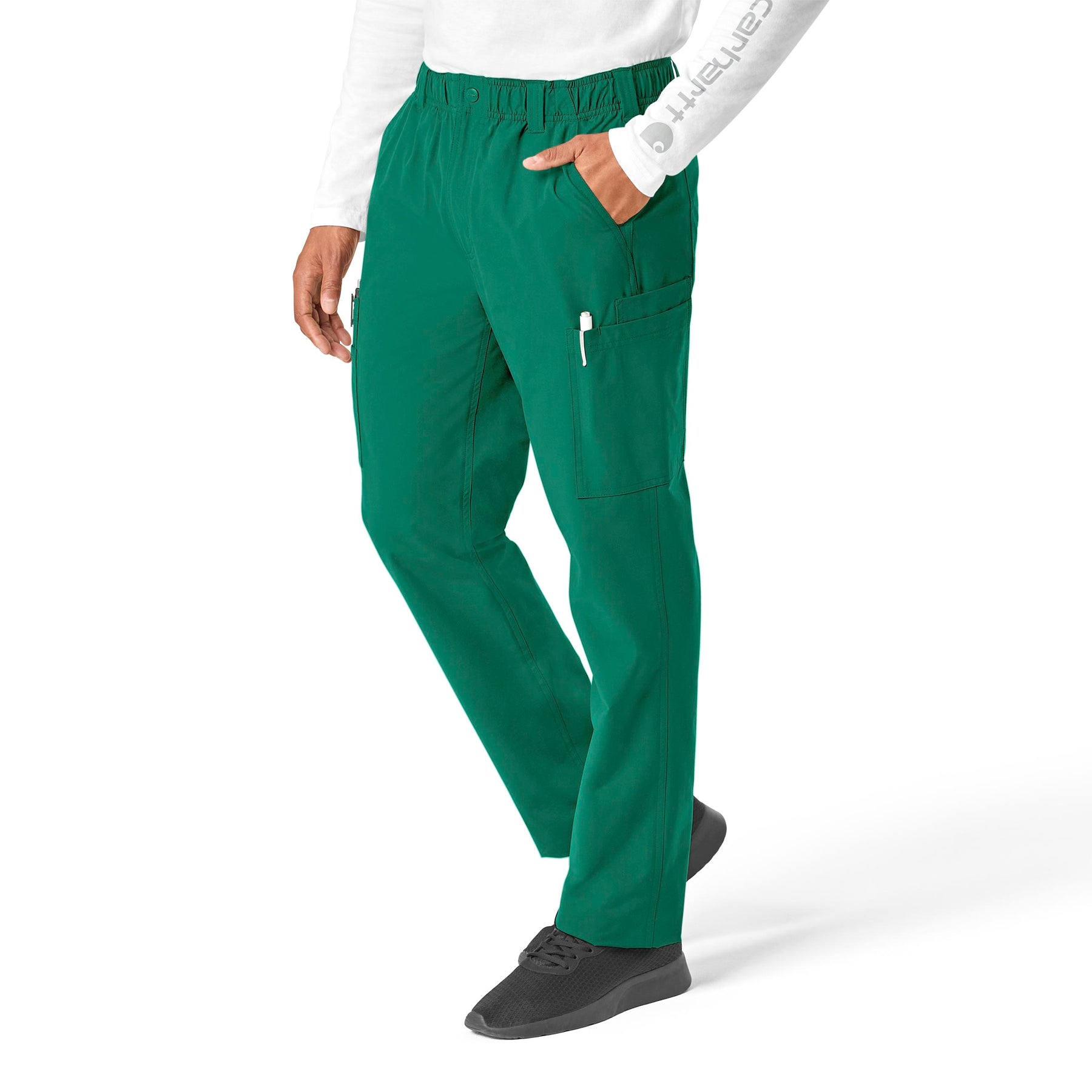 Force Essentials Men's Straight Leg Cargo Scrub Pant Hunter side view