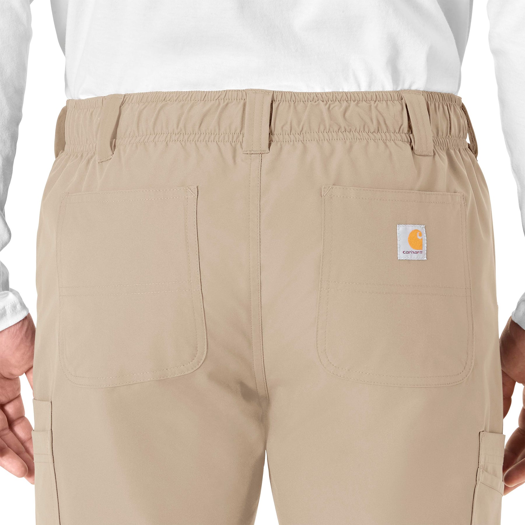 Force Essentials Men's Straight Leg Cargo Scrub Pant Khaki back detail