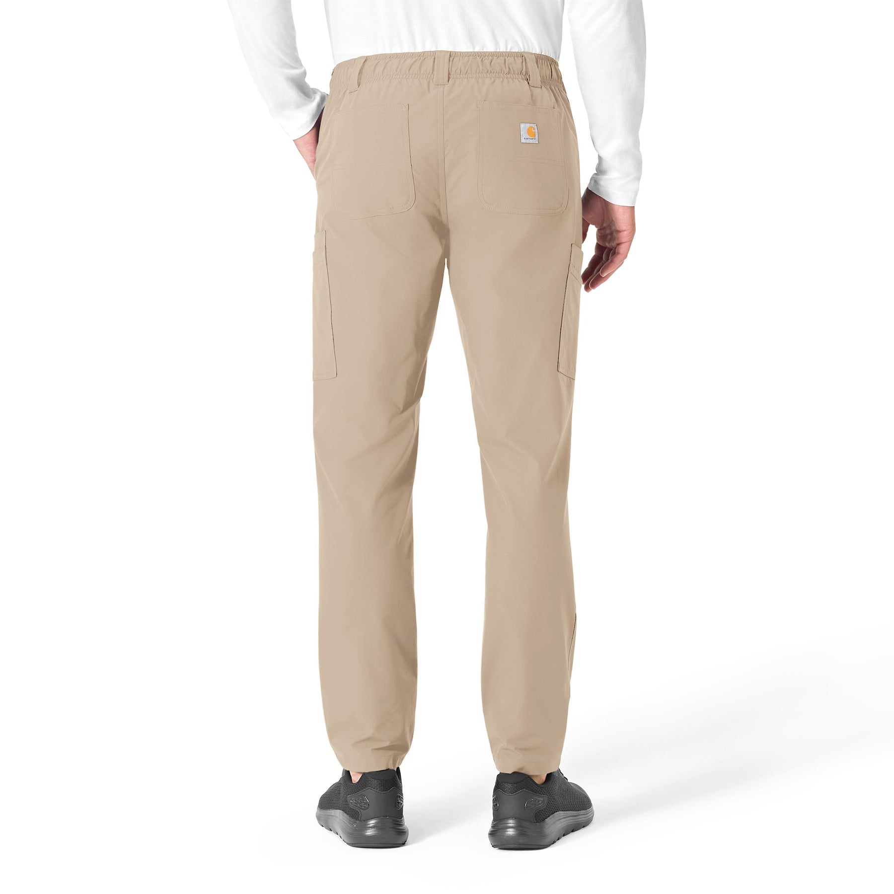 Force Essentials Men's Straight Leg Cargo Scrub Pant Khaki back view