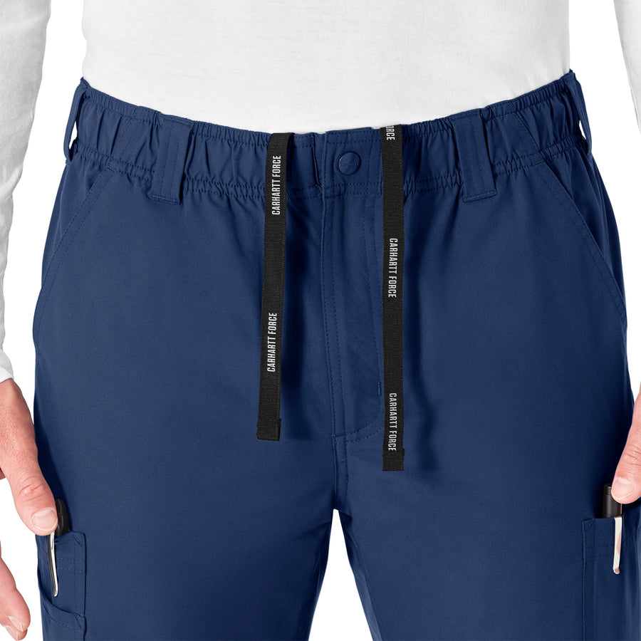 Force Essentials Men's Straight Leg Cargo Scrub Pant Navy side detail 1