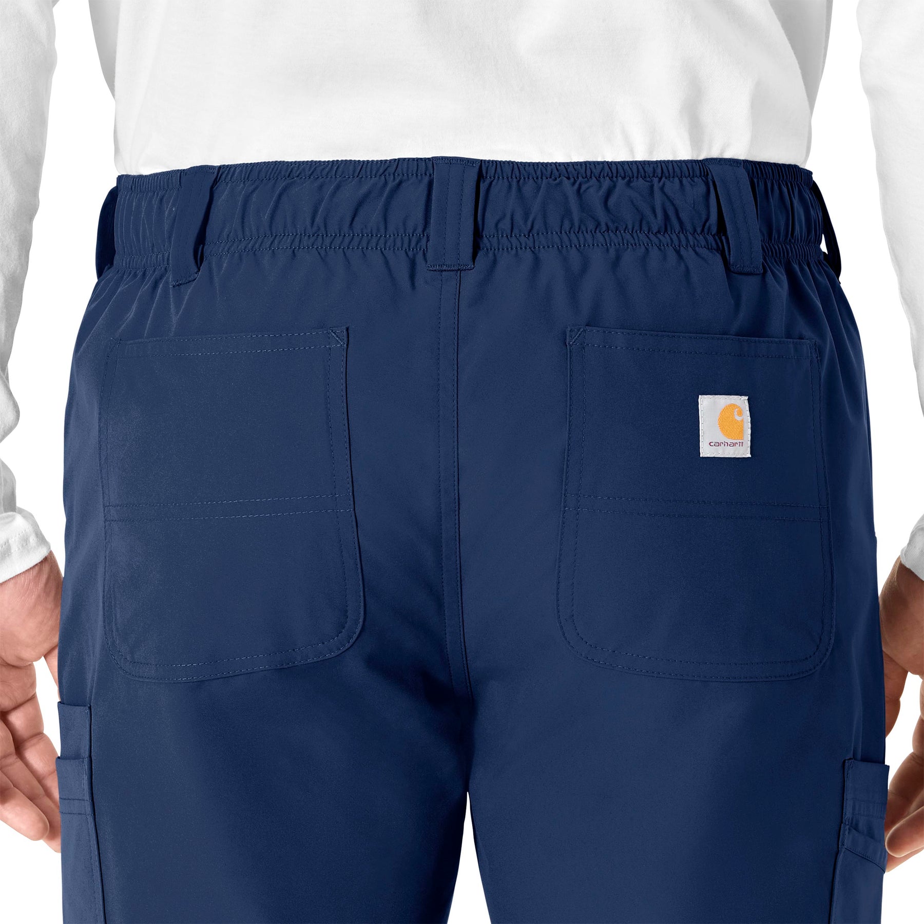Force Essentials Men's Straight Leg Cargo Scrub Pant Navy back detail