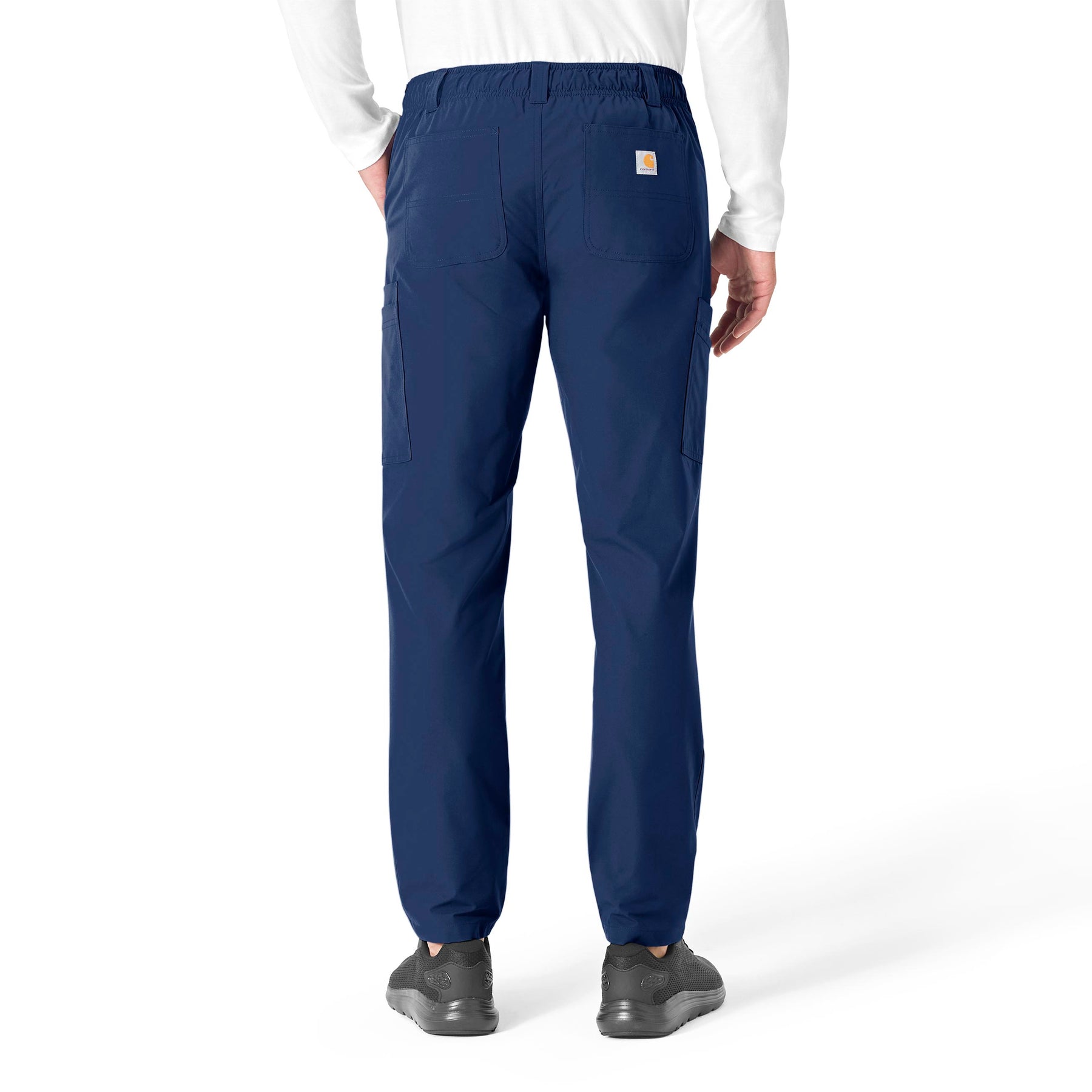 Force Essentials Men's Straight Leg Cargo Scrub Pant Navy back view