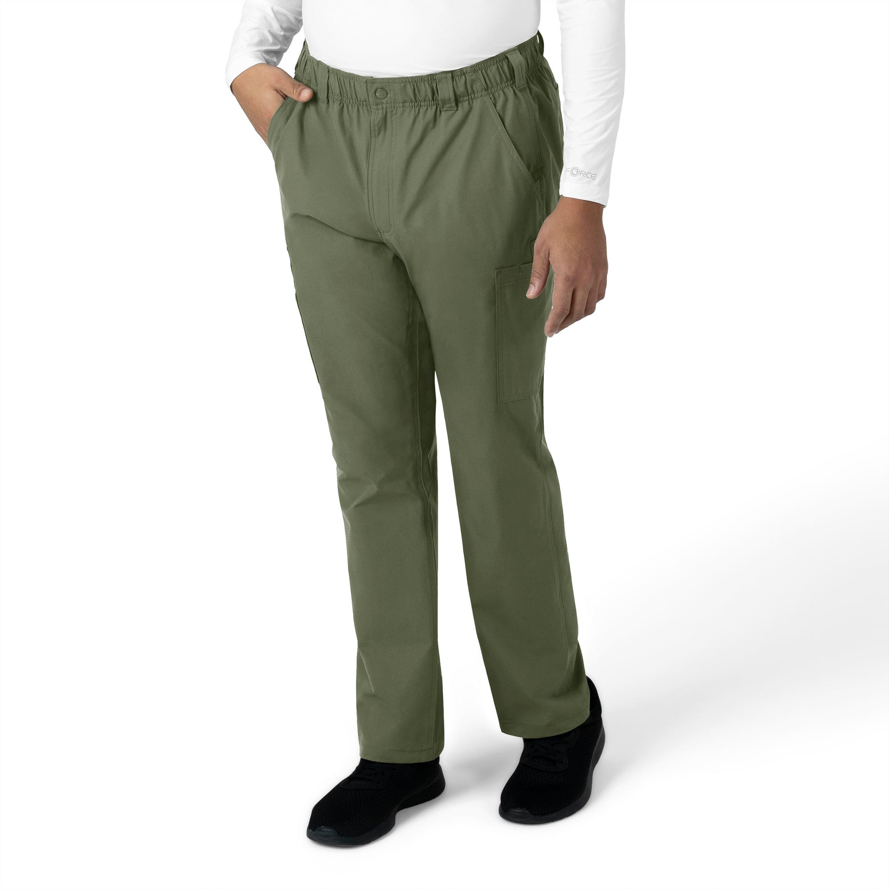 Carhartt Force Essentials Men's Straight Leg Cargo Scrub Pant - Olive side view