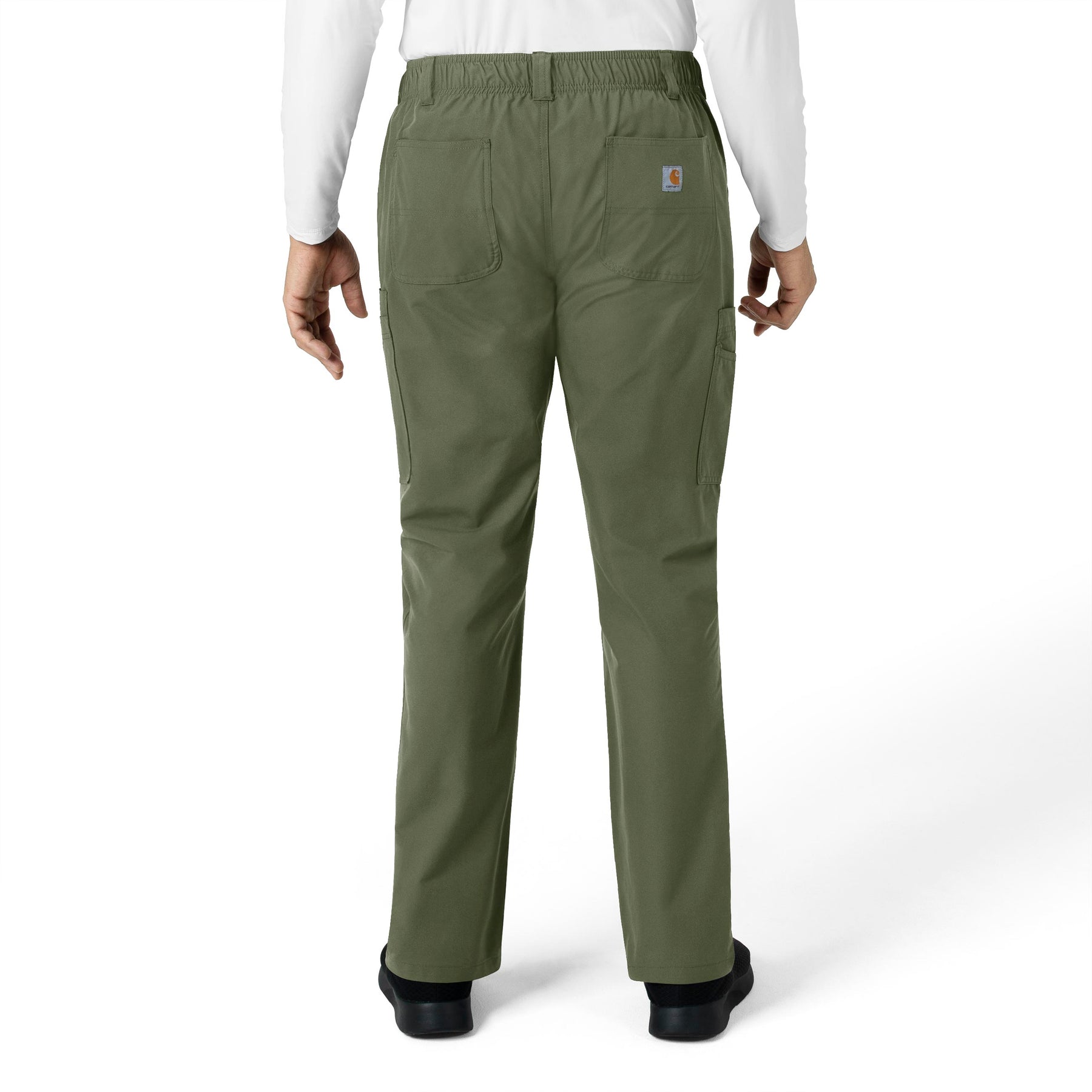 Carhartt Force Essentials Men's Straight Leg Cargo Scrub Pant - Olive back view