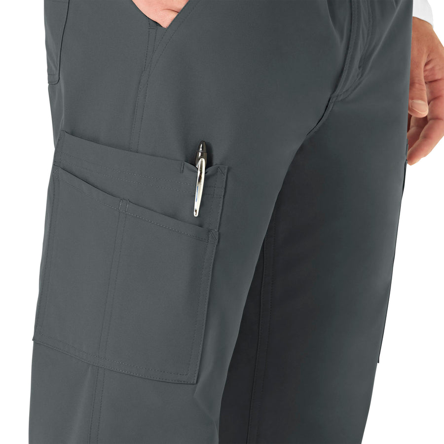 Force Essentials Men's Straight Leg Cargo Scrub Pant Pewter hemline detail