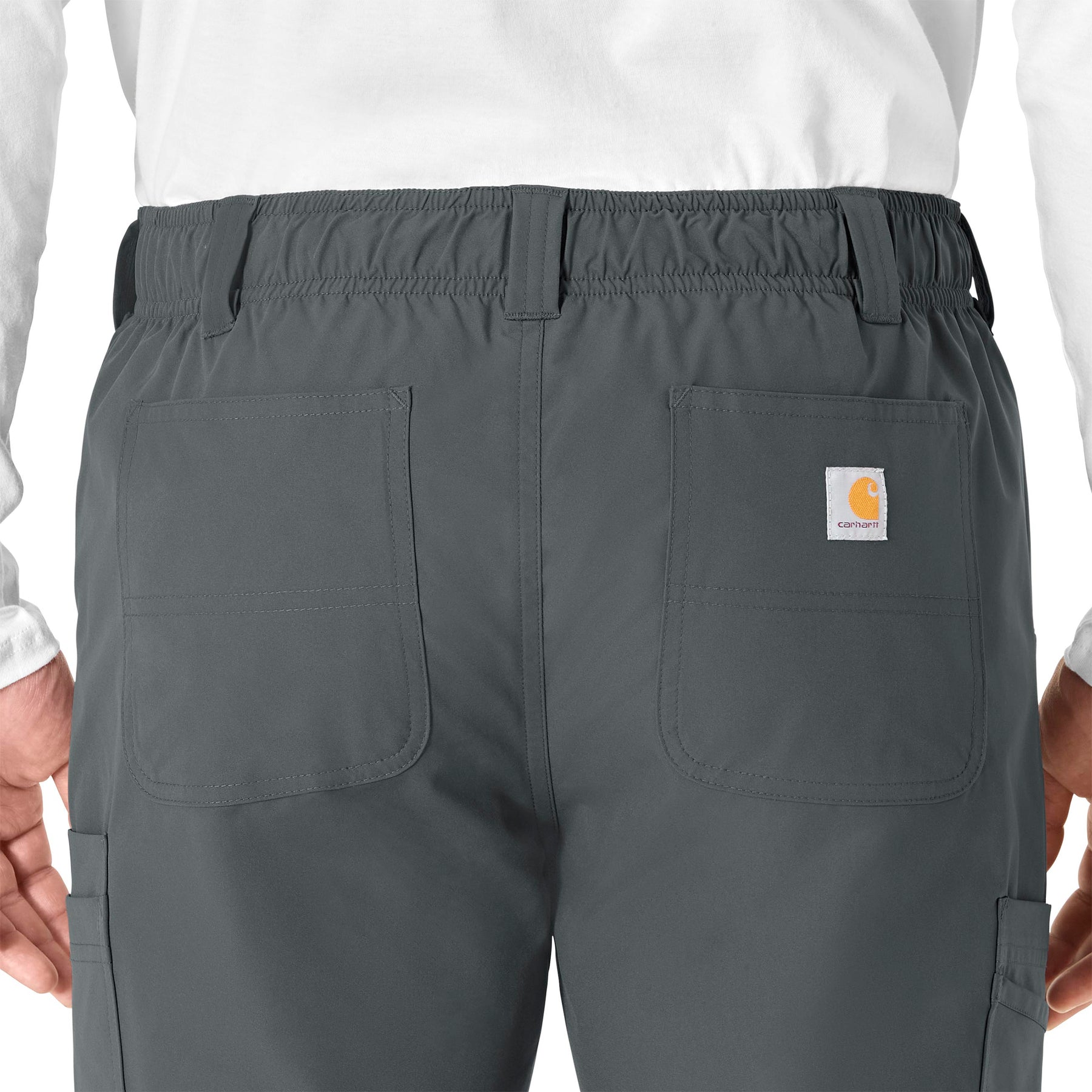 Force Essentials Men's Straight Leg Cargo Scrub Pant Pewter back detail