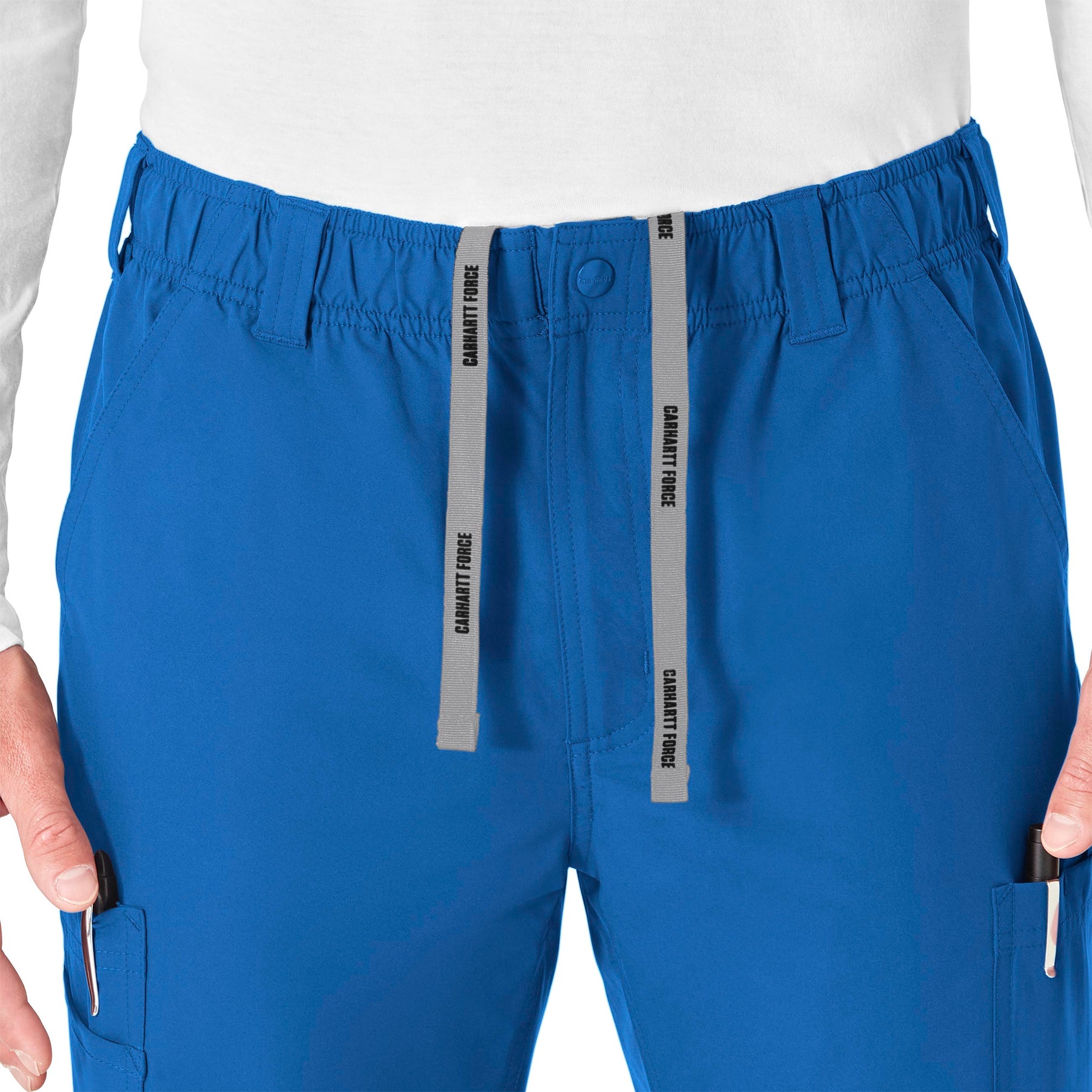 Force Essentials Men's Straight Leg Cargo Scrub Pant Royal side detail 1