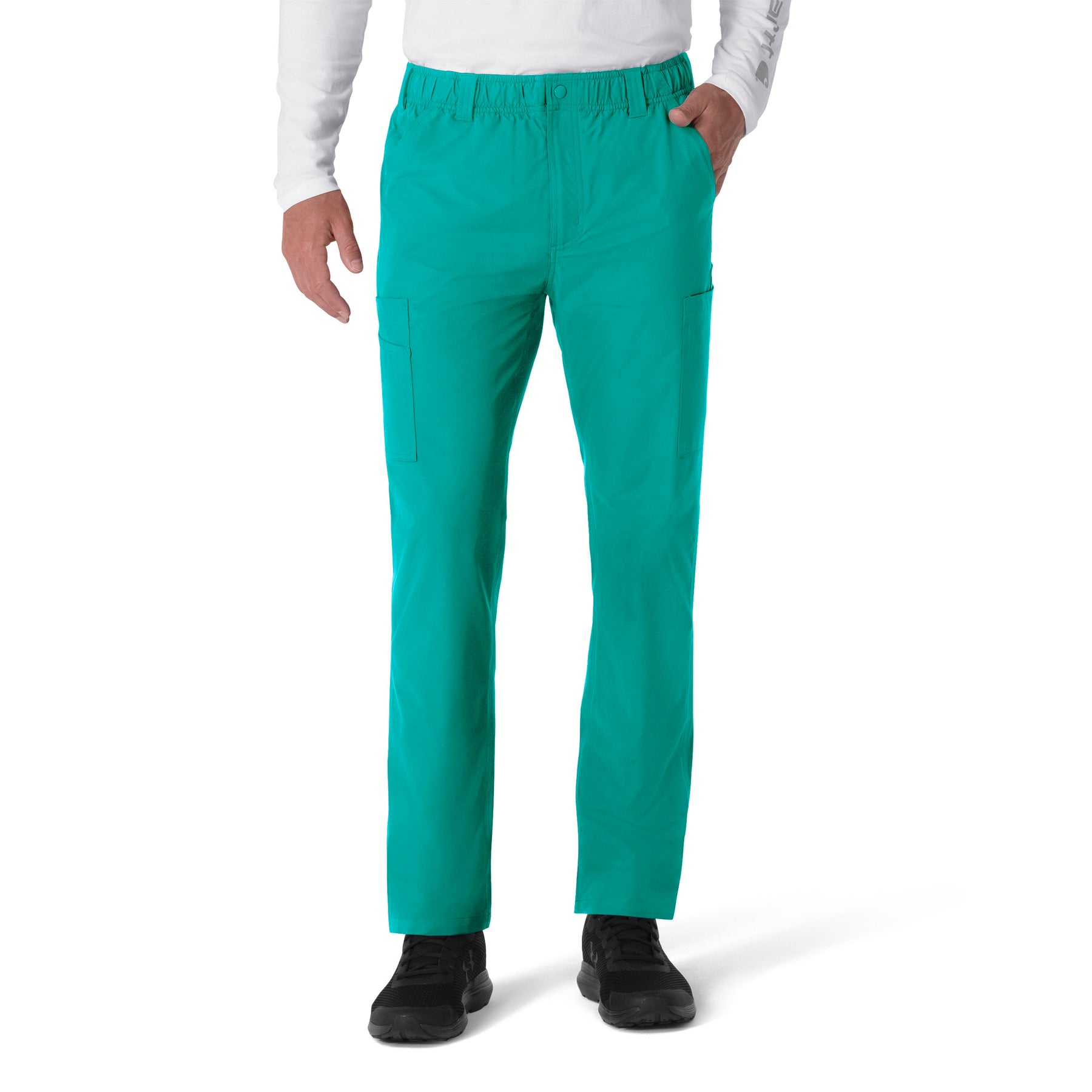 Force Essentials Men's Straight Leg Cargo Scrub Pant Teal Blue