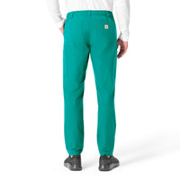 Force Essentials Men's Straight Leg Cargo Scrub Pant Teal Blue back view