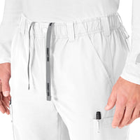 Force Essentials Men's Straight Leg Cargo Scrub Pant White front detail