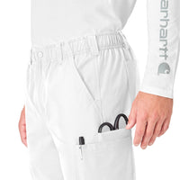 Force Essentials Men's Straight Leg Cargo Scrub Pant White side detail 2