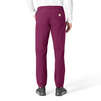 Force Essentials Men's Straight Leg Cargo Scrub Pant Wine back view