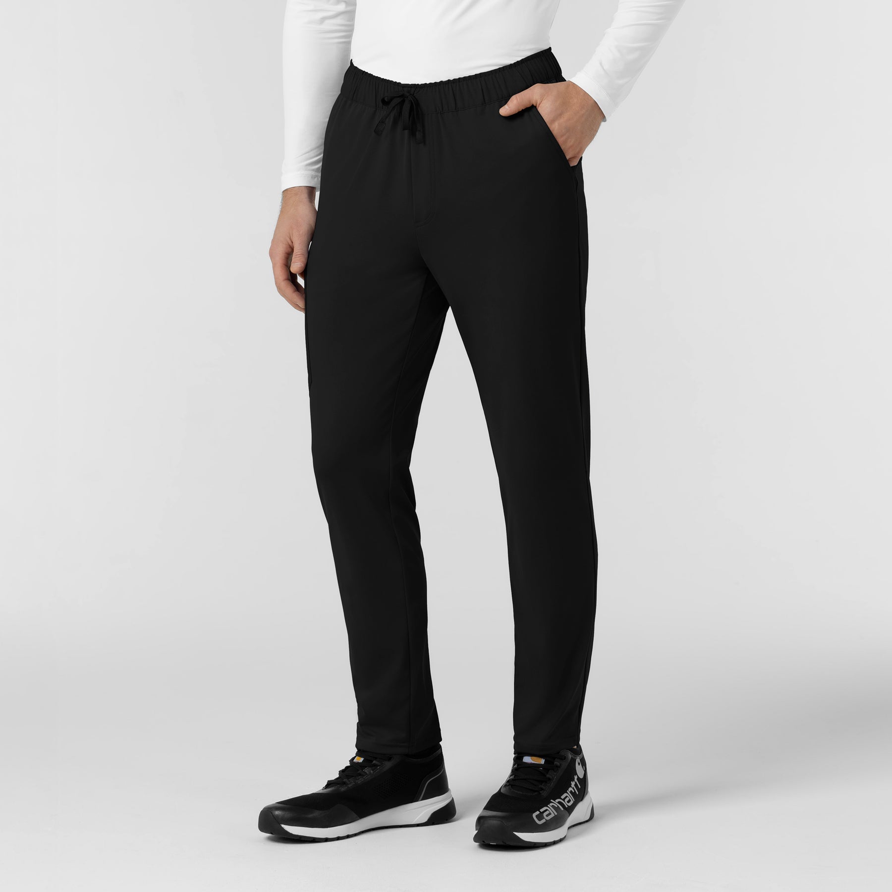 Force Cross-Flex Knit Men's Straight Leg Tapered Scrub Pant Black side view