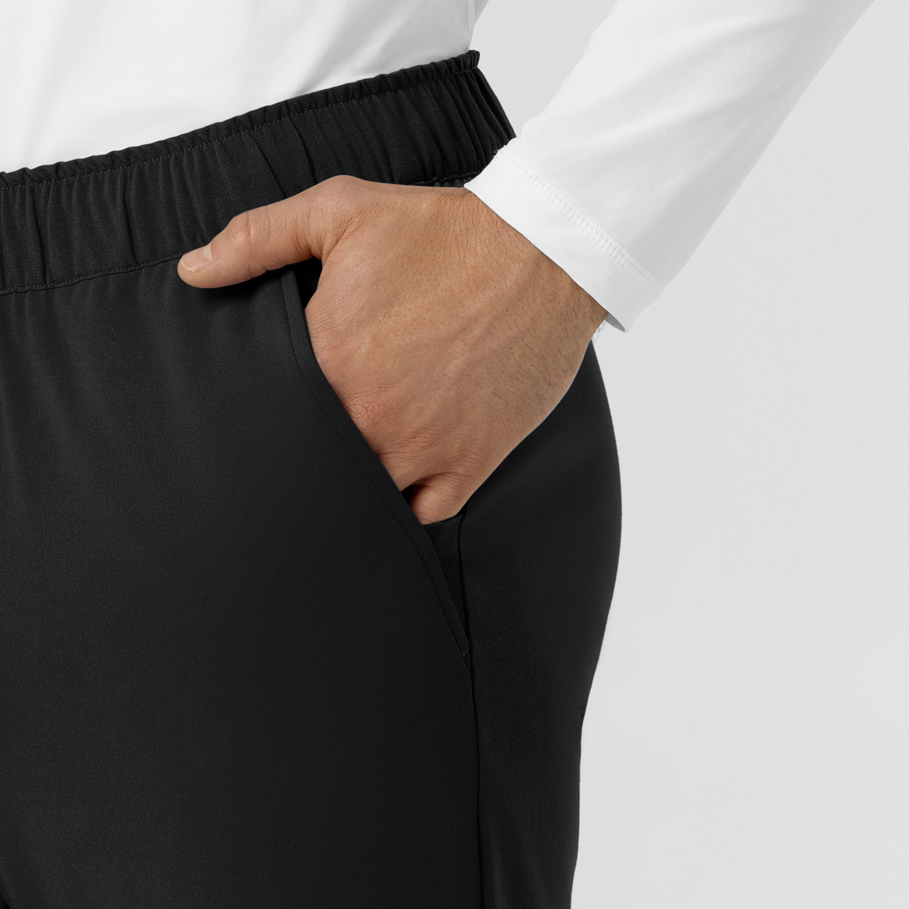 Force Cross-Flex Knit Men's Straight Leg Tapered Scrub Pant Black side detail 1
