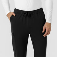 Force Cross-Flex Knit Men's Straight Leg Tapered Scrub Pant Black side detail 2