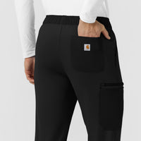 Force Cross-Flex Knit Men's Straight Leg Tapered Scrub Pant Black hemline detail