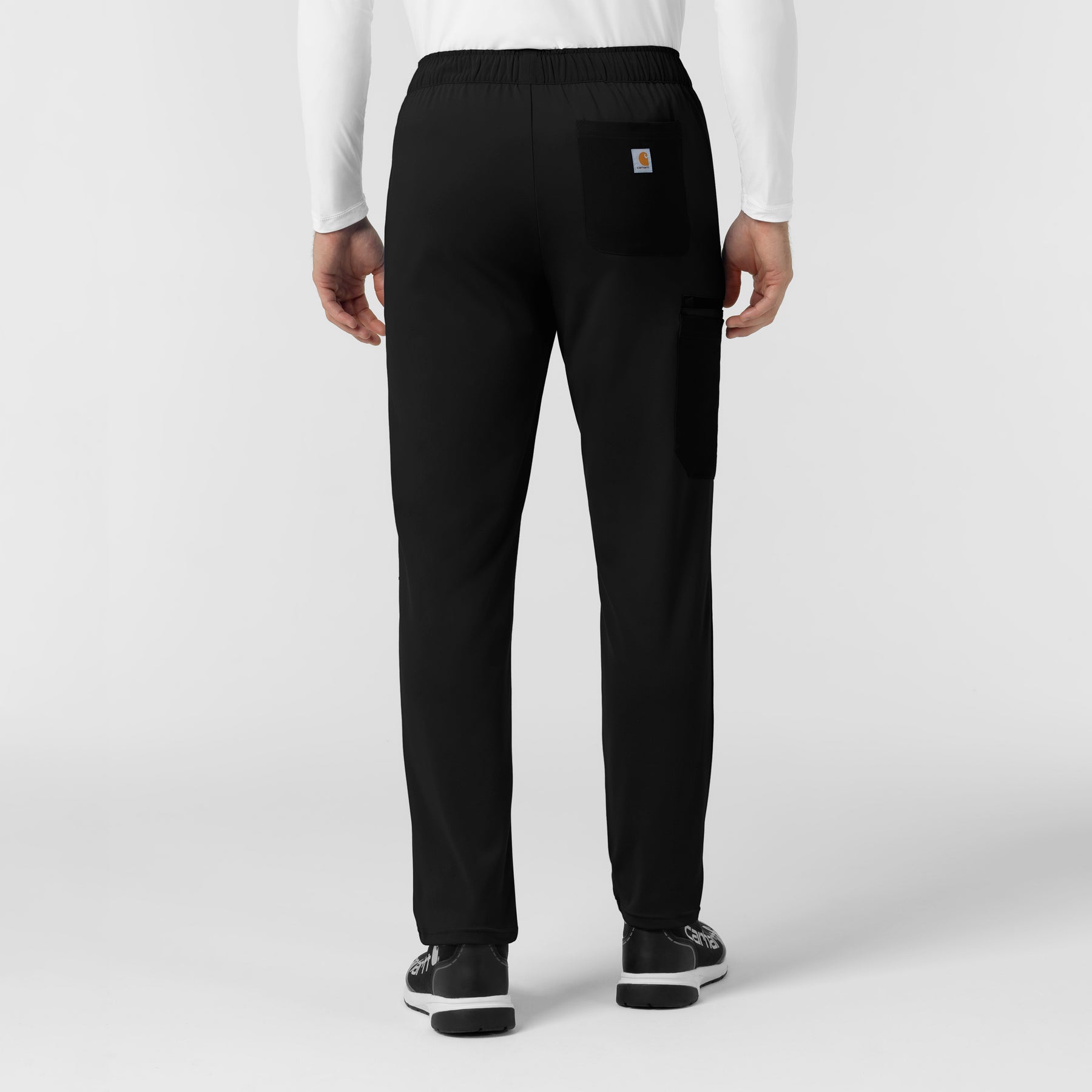 Force Cross-Flex Knit Men's Straight Leg Tapered Scrub Pant Black back view