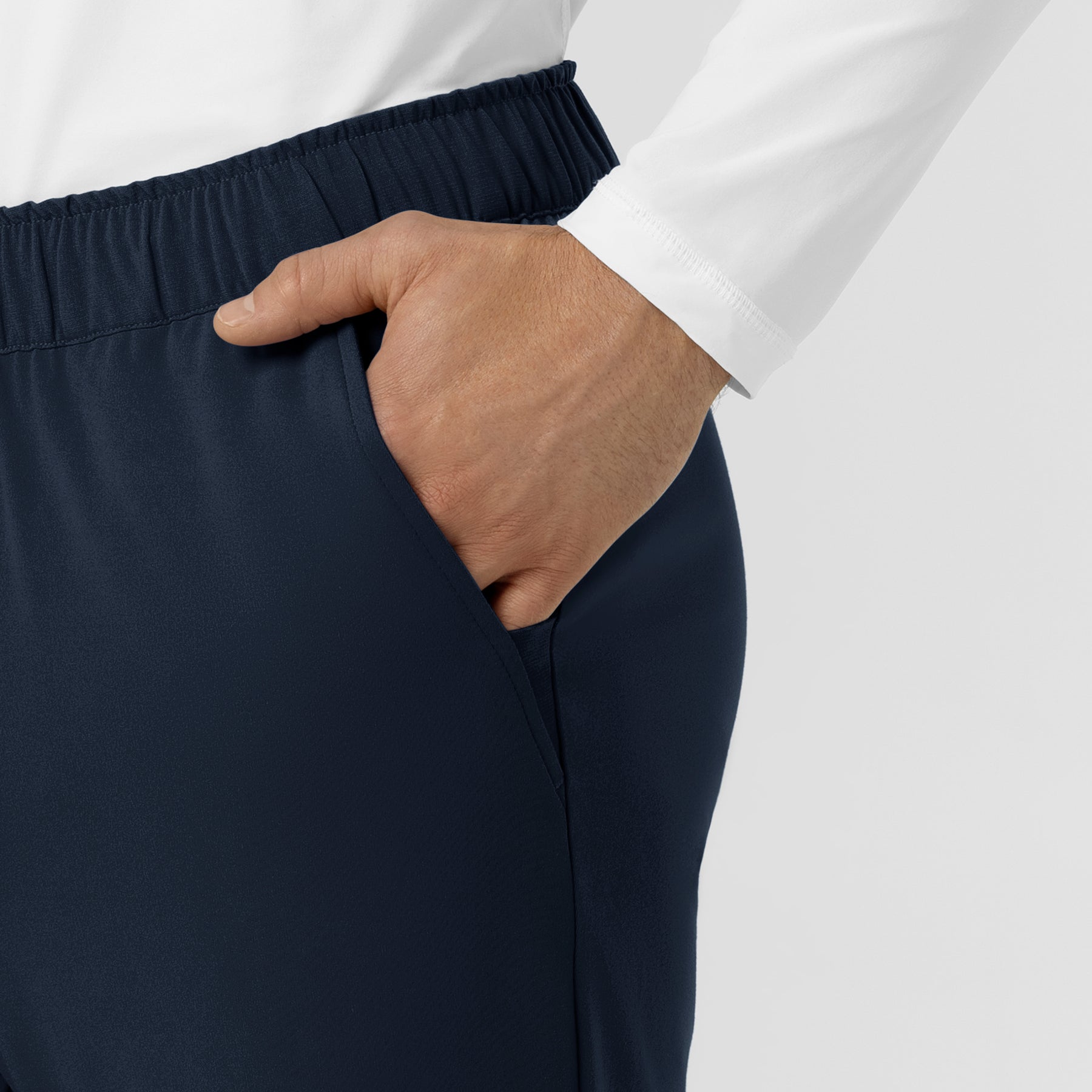 Force Cross-Flex Knit Men's Straight Leg Tapered Scrub Pant Navy side detail 1