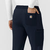 Force Cross-Flex Knit Men's Straight Leg Tapered Scrub Pant Navy hemline detail