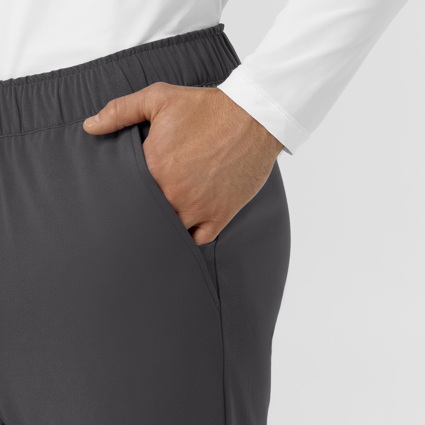 Force Cross-Flex Knit Men's Straight Leg Tapered Scrub Pant Pewter side detail 1