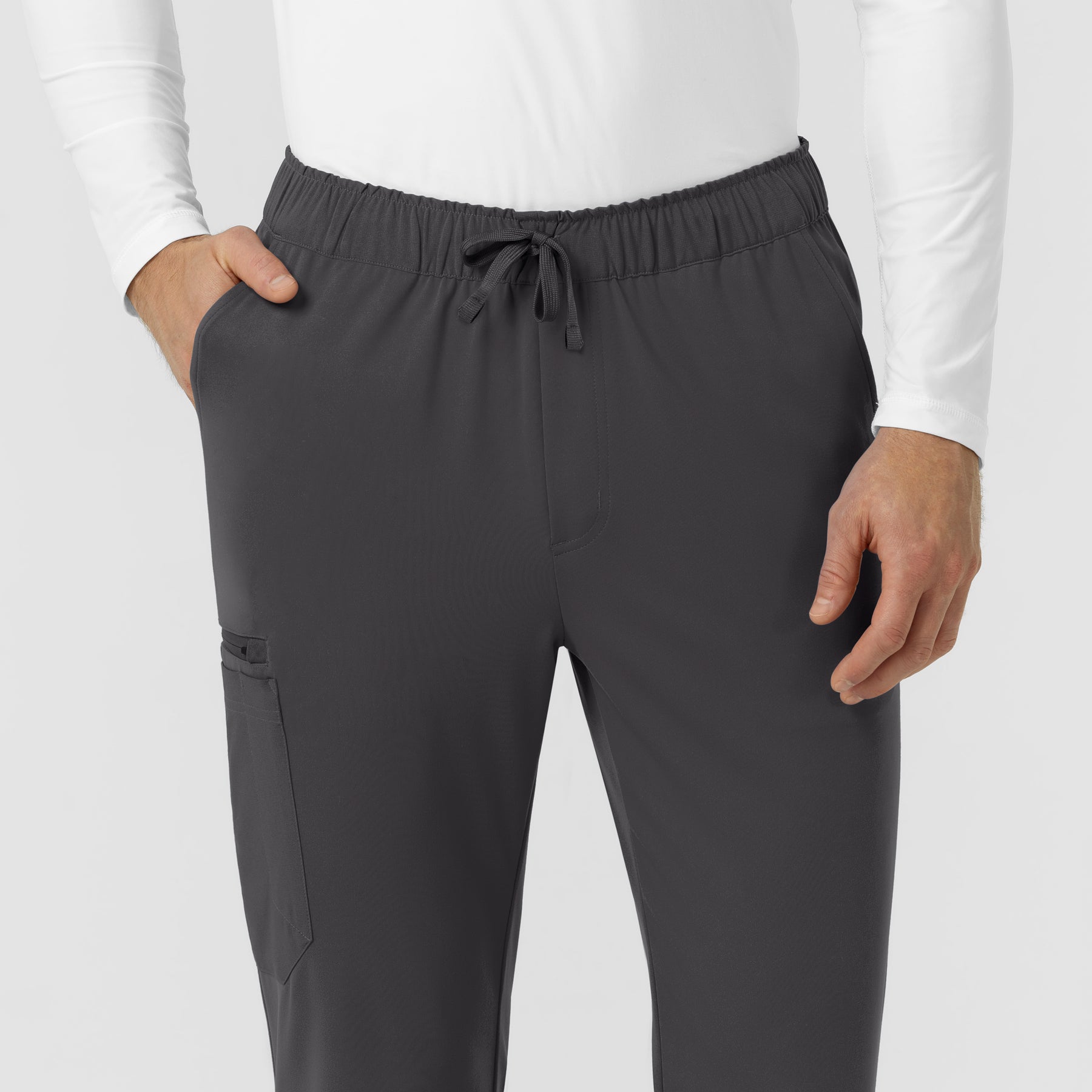 Force Cross-Flex Knit Men's Straight Leg Tapered Scrub Pant Pewter side detail 2
