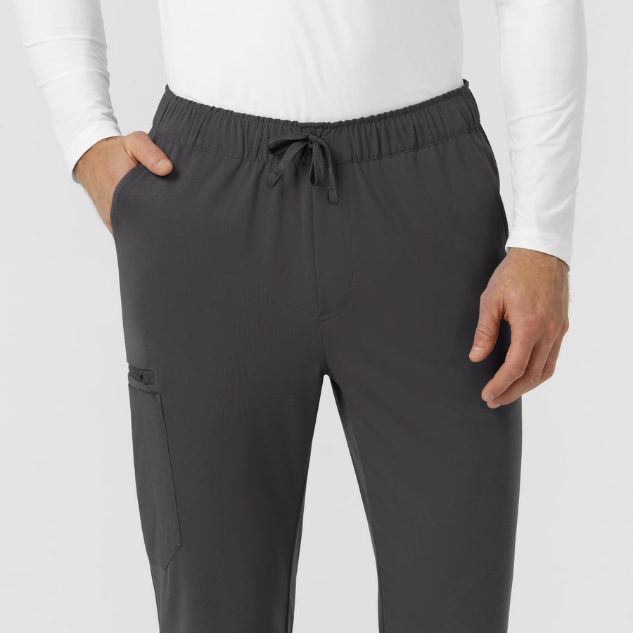 Force Cross-Flex Knit Men's Straight Leg Tapered Scrub Pant Pewter side detail 2