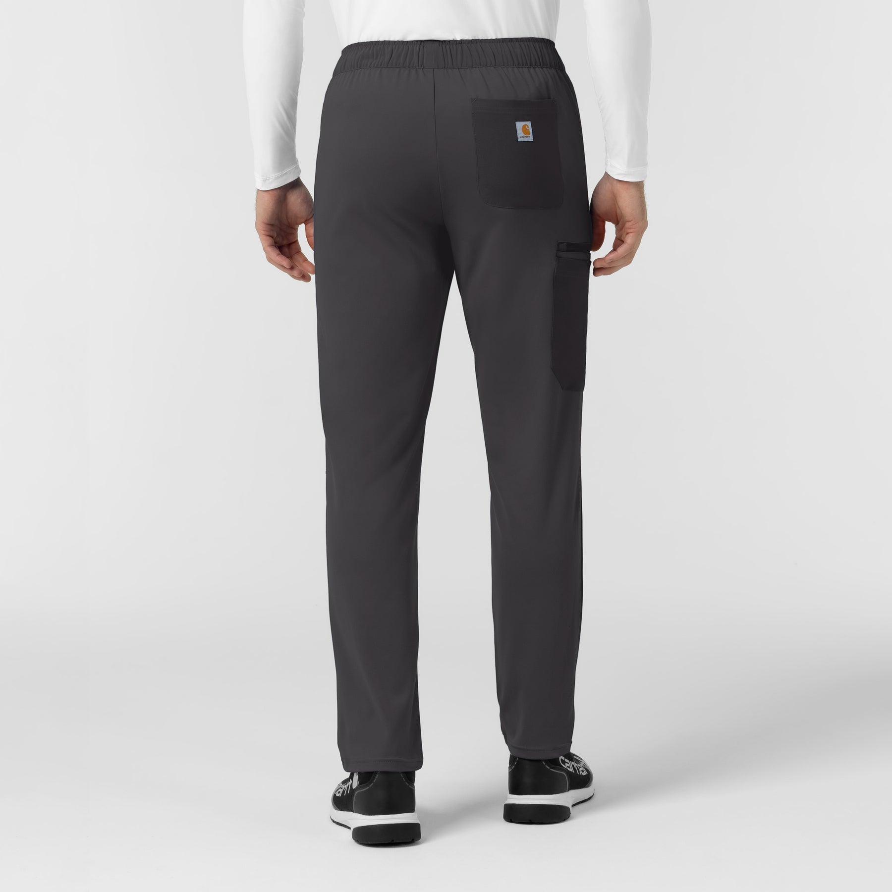 Force Cross-Flex Knit Men's Straight Leg Tapered Scrub Pant Pewter back view