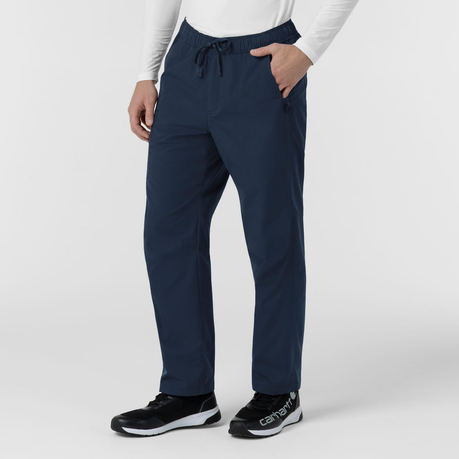 Rugged Flex FLD Men's Ripstop Straight Leg Cargo Scrub Pant Navy side view