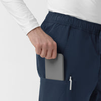 Rugged Flex FLD Men's Ripstop Straight Leg Cargo Scrub Pant Navy side detail 1