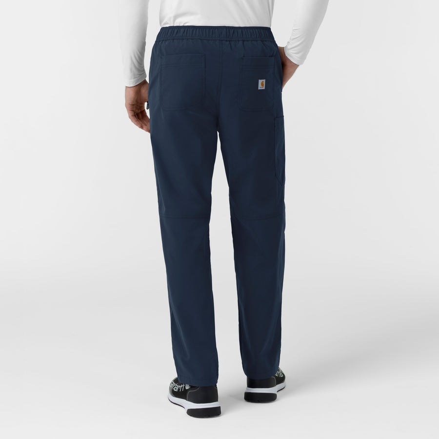 Rugged Flex FLD Men's Ripstop Straight Leg Cargo Scrub Pant Navy back view