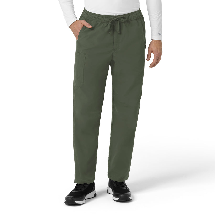 Rugged Flex FLD Men's Ripstop Straight Leg Cargo Scrub Pant Olive