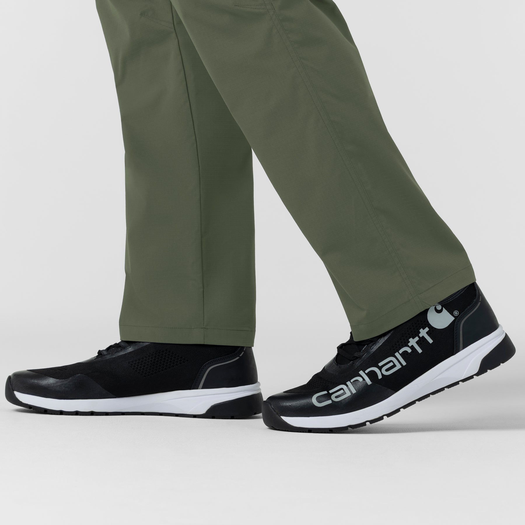 Carhartt Rugged Flex FLD Men's Ripstop Straight Leg Cargo Scrub Pant - Olive hemline