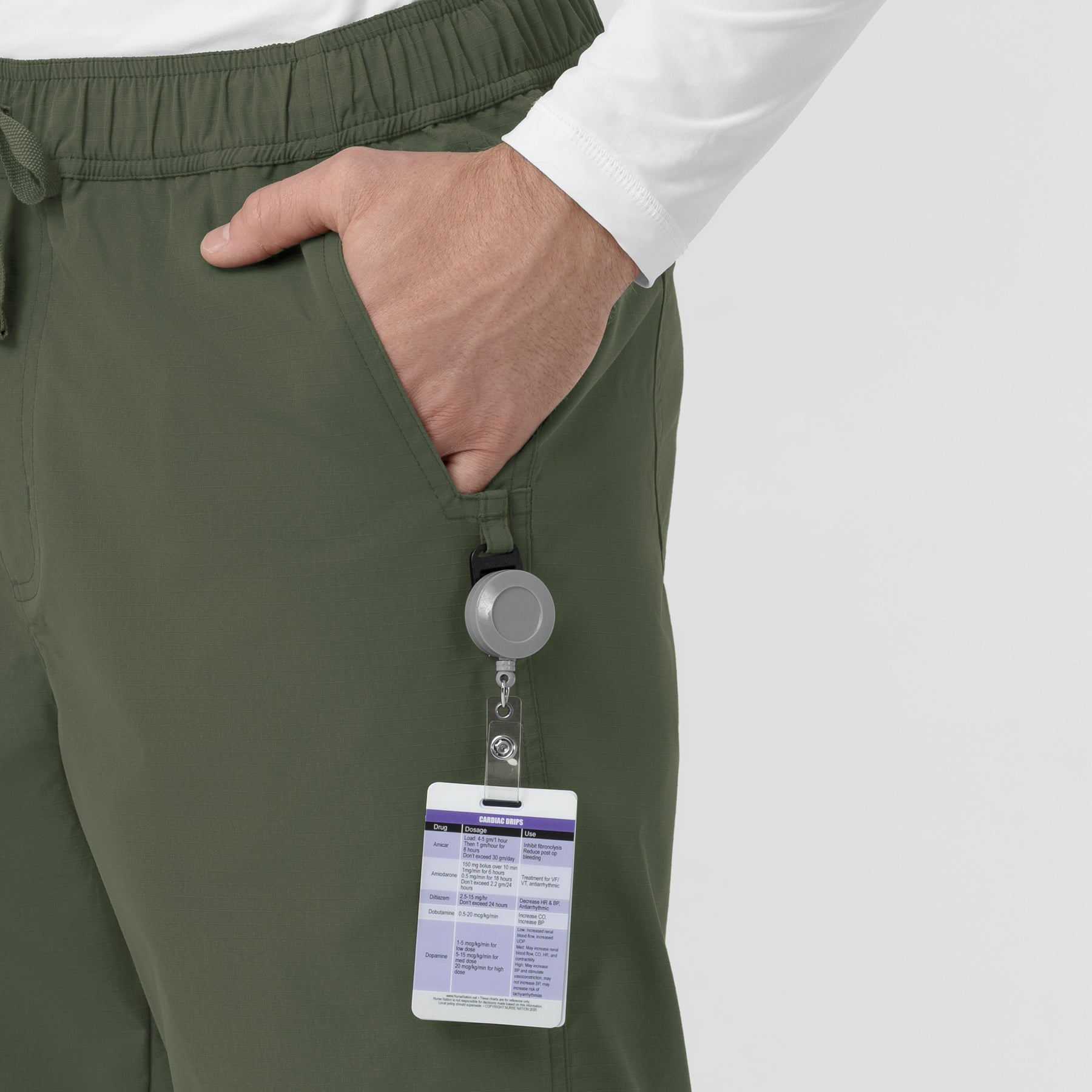 Carhartt Rugged Flex FLD Men's Ripstop Straight Leg Cargo Scrub Pant - Olive badge loop