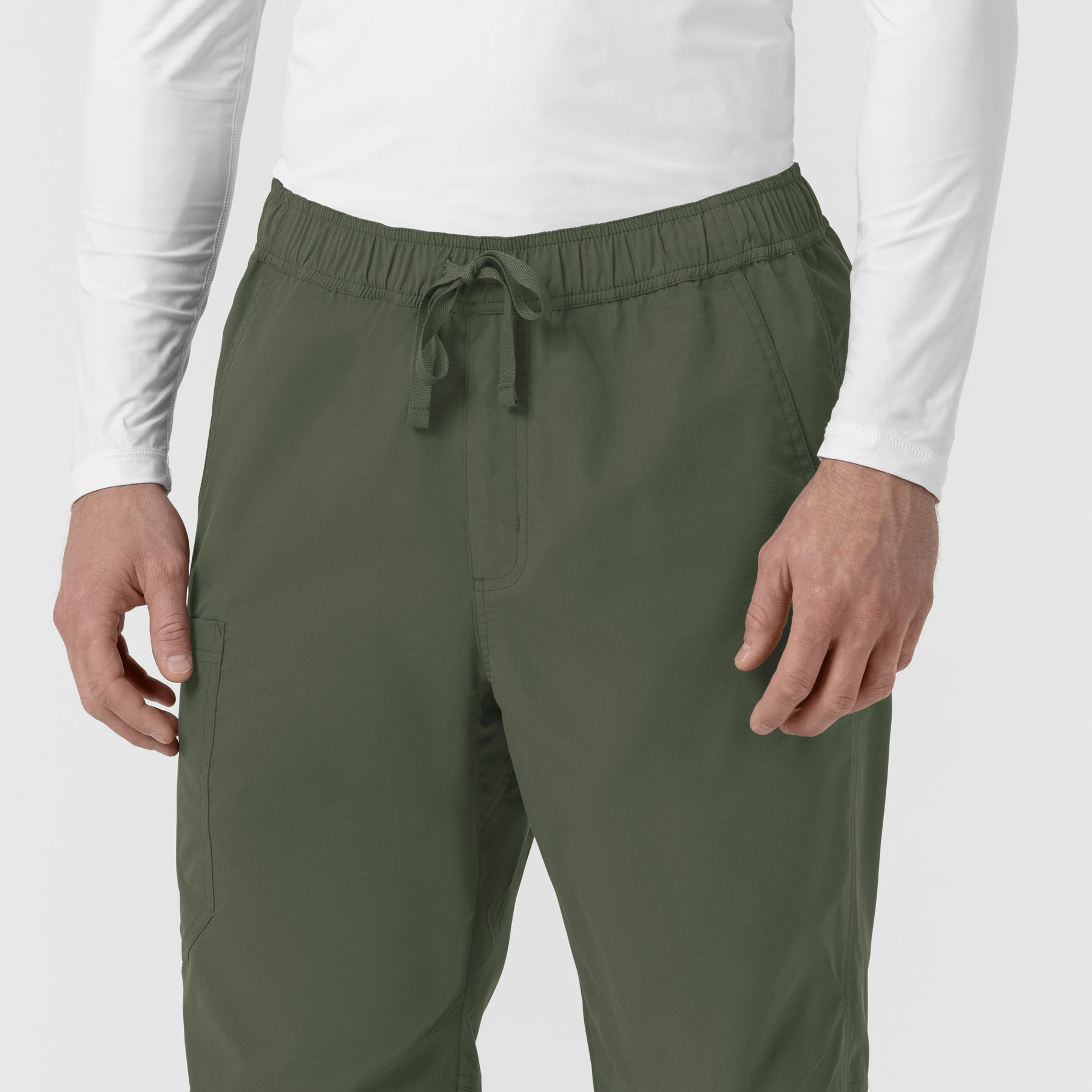 Carhartt Rugged Flex FLD Men's Ripstop Straight Leg Cargo Scrub Pant - Olive waistband