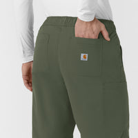 Carhartt Rugged Flex FLD Men's Ripstop Straight Leg Cargo Scrub Pant - Olive back pocket