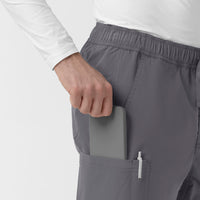Rugged Flex FLD Men's Ripstop Straight Leg Cargo Scrub Pant Pewter side detail 1