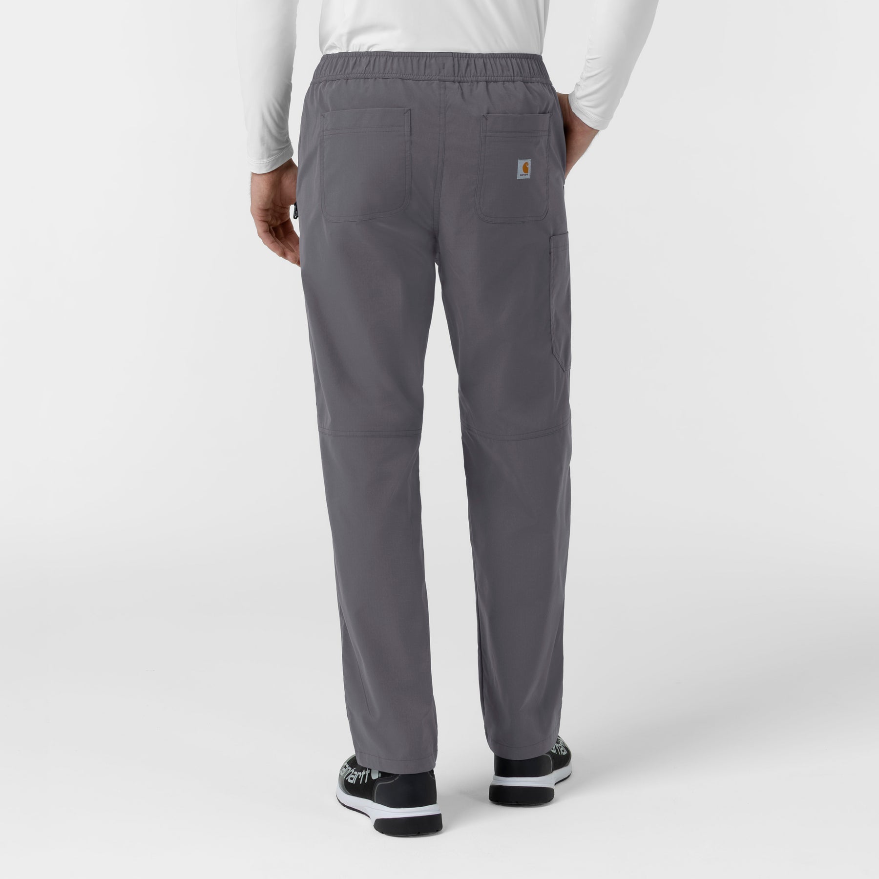 Rugged Flex FLD Men's Ripstop Straight Leg Cargo Scrub Pant Pewter back view