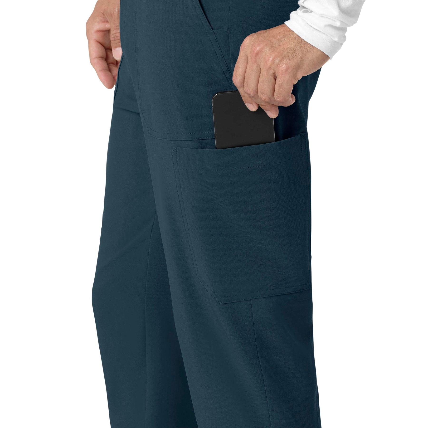 Force Cross-Flex Men's Jogger Scrub Pant Navy hemline detail