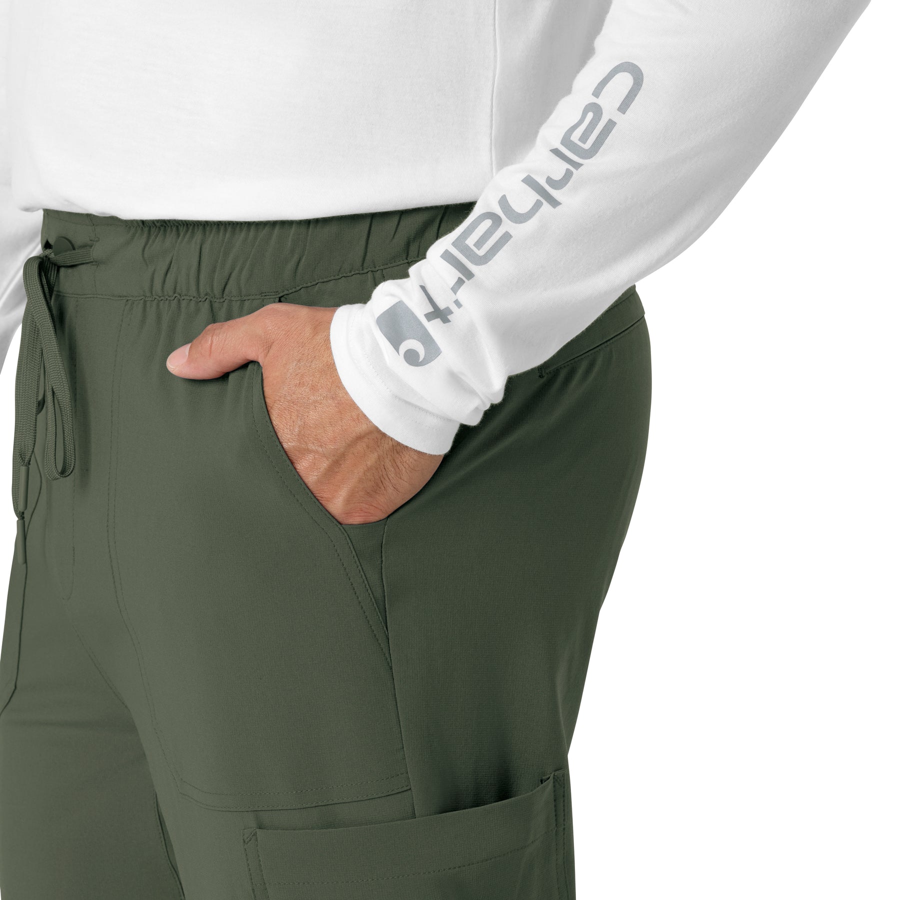 Force Cross-Flex Men's Jogger Scrub Pant Olive side detail 1