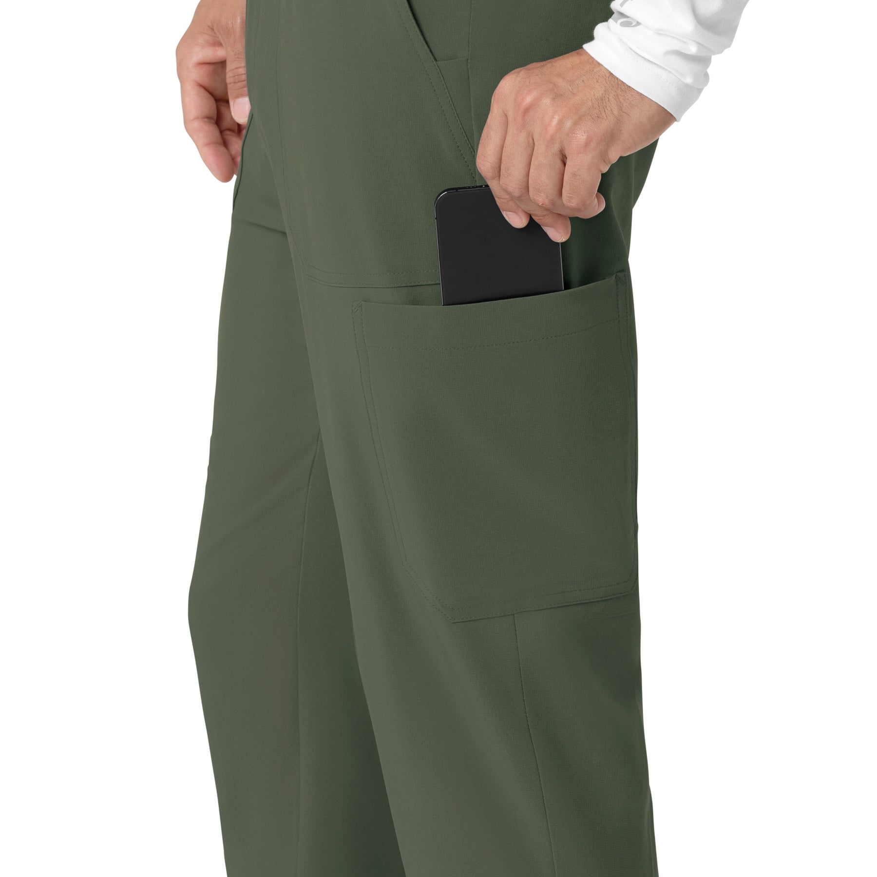 Force Cross-Flex Men's Jogger Scrub Pant Olive hemline detail
